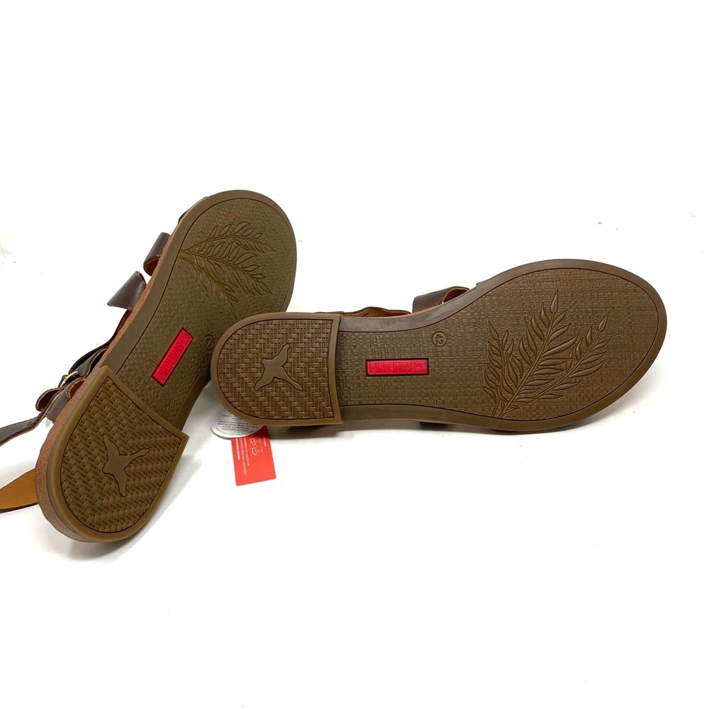 Pikolinos Algar Olmo Brown Leather Flat Sandals Size 42 New in Box - Picture 6 of 7